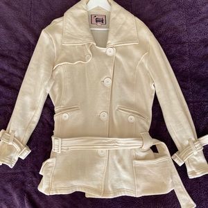 Brownie NY Trench Coat Button Front Jacket L